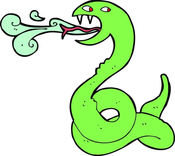 白い背景のイラストの蛇を狩る漫画 — ストックベクタ