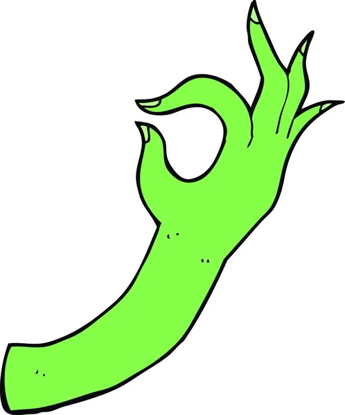 Cartoon Hand Symbol Illustration White Background — Stock Vector