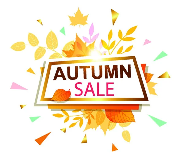 Abstract Vector Banner Seasonal Autumn Sale Retro Style — Stock Vector