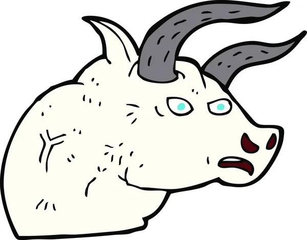 卡通人物愤怒的公牛头 — 图库矢量图片