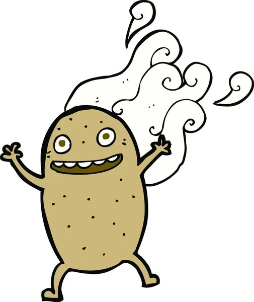 Cartoon Happy Potato Illustration Auf Weißem Hintergrund — Stockvektor