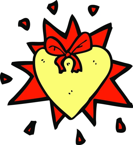 Corazón Amor Dibujos Animados Ilustración Sobre Fondo Blanco — Vector de stock