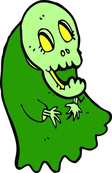 Cartoon Spooky Ghoul Illustratie Witte Achtergrond — Stockvector