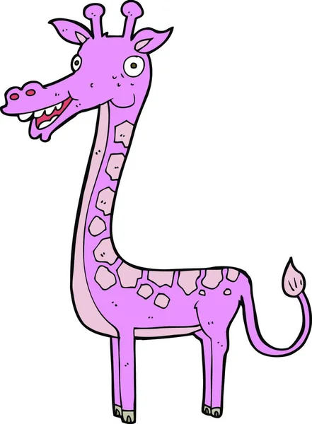 Cartoon Giraffe Illustratie Witte Achtergrond — Stockvector