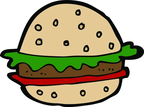 Hamburguesa Dibujos Animados Ilustración Sobre Fondo Blanco — Archivo Imágenes Vectoriales