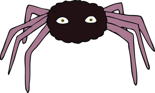 Karikatür Örümceği Beyaz Arkaplanda Illüstrasyon — Stok Vektör