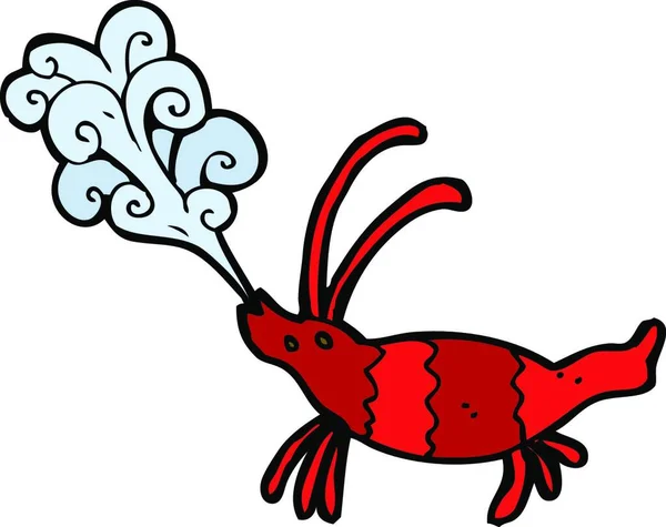 Crevettes Dessin Animé Illustration Sur Fond Blanc — Image vectorielle
