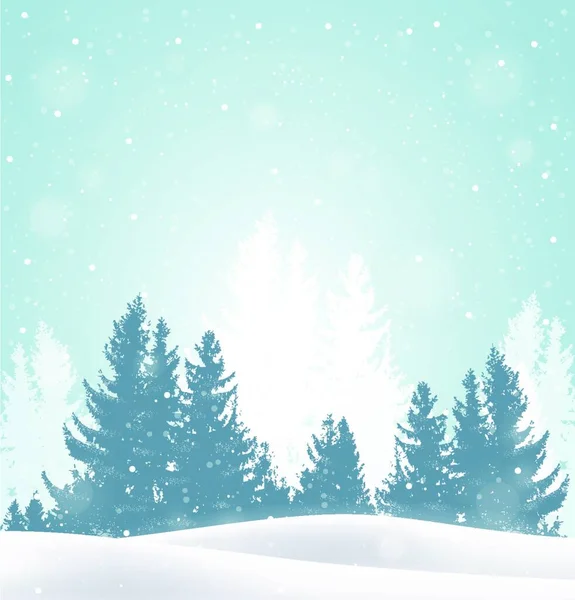 Fond Vectoriel Noël Avec Paysage Enneigé Hiver Carte Voeux Nouvel — Image vectorielle