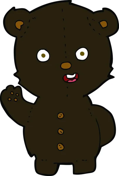 Милий Мультяшний Чорний Ведмідь — стоковий вектор