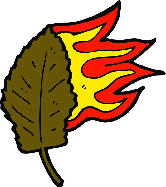 나뭇잎의 상징을 태우는 — 스톡 벡터
