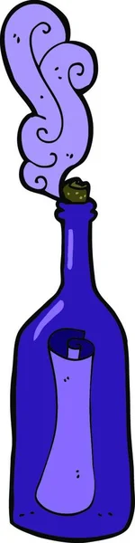 Carta Dibujos Animados Una Botella — Vector de stock