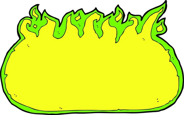 Desenho Animado Borda Fogo Verde —  Vetores de Stock