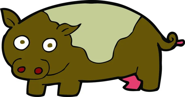 Dessin Animé Cochon Illustration Sur Fond Blanc — Image vectorielle