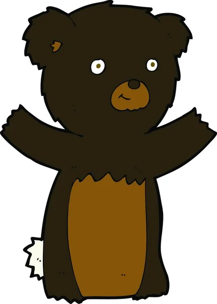 Cartone Animato Cucciolo Orso Nero — Vettoriale Stock