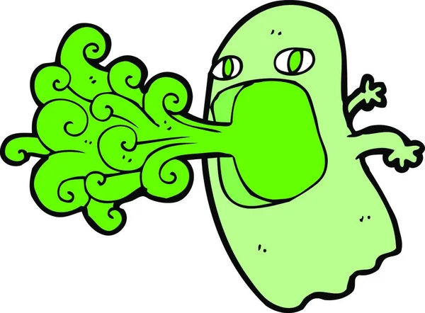 Engraçado Desenho Animado Fantasma Ilustração Fundo Branco —  Vetores de Stock