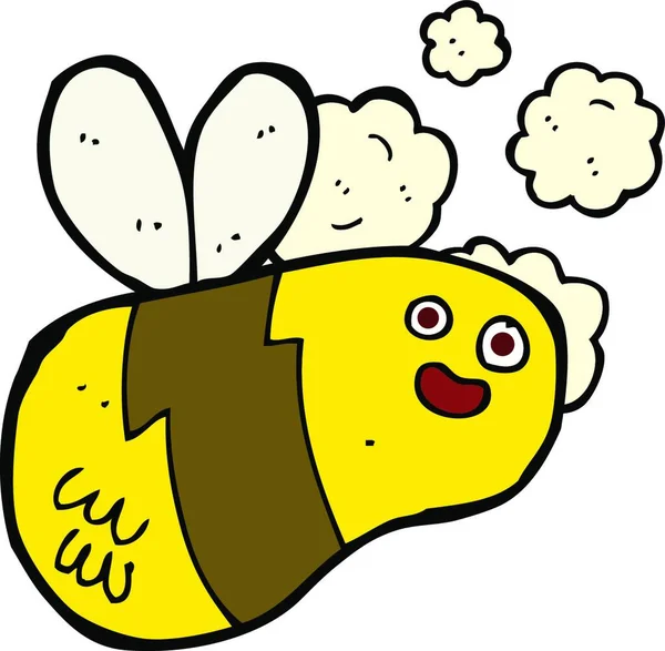 Μέλισσα Κινουμένων Σχεδίων Απεικόνιση Λευκό Φόντο — Διανυσματικό Αρχείο