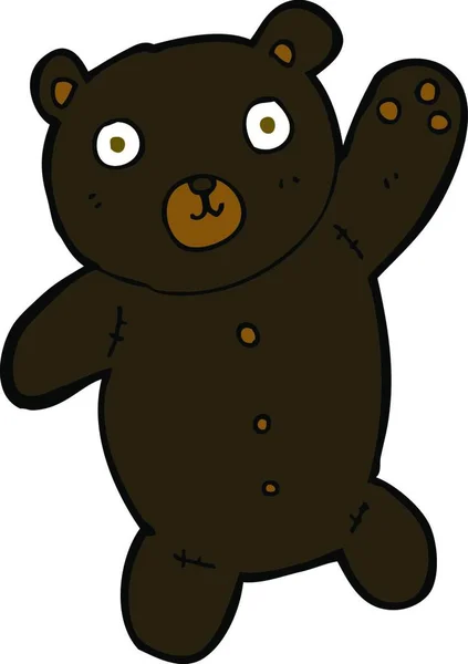 Kreslený Roztomilý Černý Medvídek — Stockový vektor