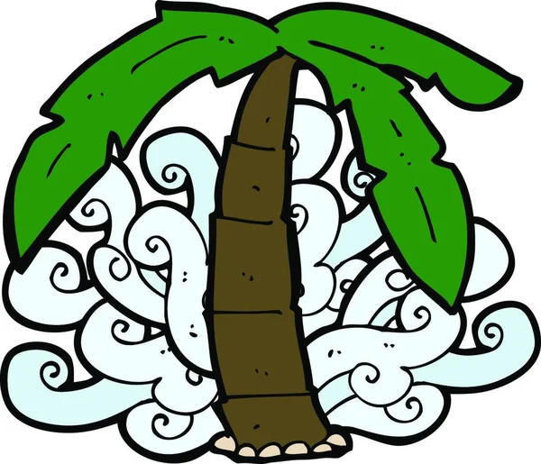 Símbolo Palmera Dibujos Animados — Vector de stock