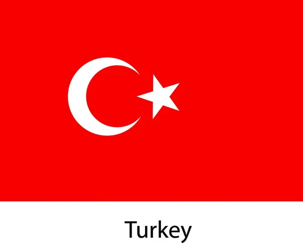 Flag Country Turkey Vector Illustration Exact Colors — Stock Vector