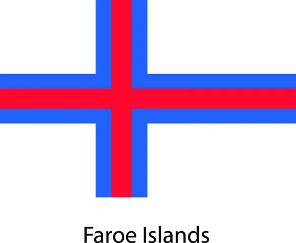 Bandiera Del Paese Isole Faroe Illustrazione Vettoriale Colori Esatti — Vettoriale Stock