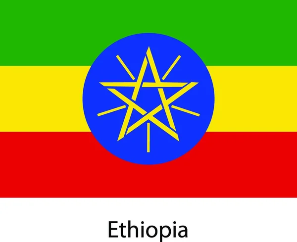 Drapeau Pays Ethiopie Illustration Vectorielle Couleurs Exactes — Image vectorielle