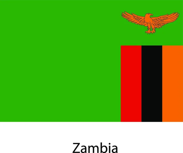 Bandiera Del Paese Zambia Illustrazione Vettoriale Colori Esatti — Vettoriale Stock