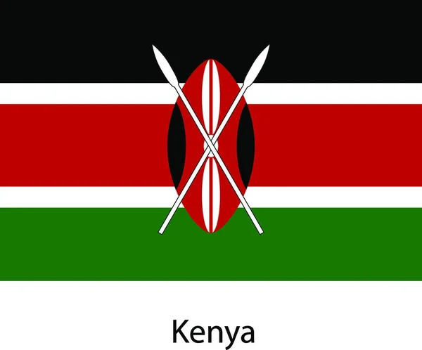 国の旗ケニア ベクトルイラスト 正確な色 — ストックベクタ