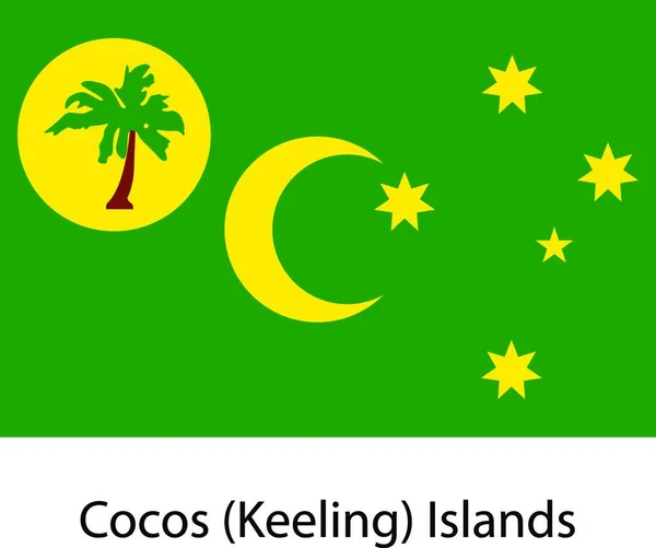 Drapeau Pays Îles Cocos Illustration Vectorielle Couleurs Exactes — Image vectorielle