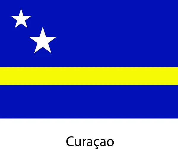 Bandiera Del Paese Curacao Illustrazione Vettoriale Colori Esatti — Vettoriale Stock