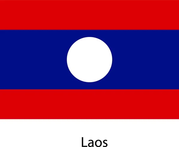 Landet Laos Flagga Vektorillustration Exakta Färger — Stock vektor