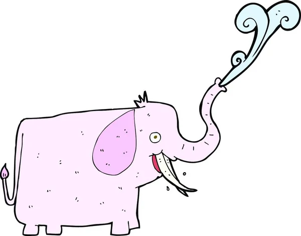 Cartoon Gelukkig Olifant Illustratie Witte Achtergrond — Stockvector