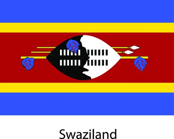 Bandeira Suazilândia Ilustração Vetorial Cores Exatas — Vetor de Stock