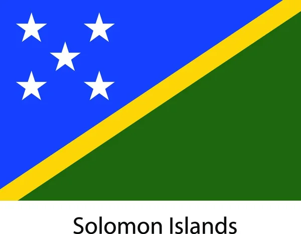 Vlag Van Solomon Eilanden Vector Illustratie Exacte Kleuren — Stockvector