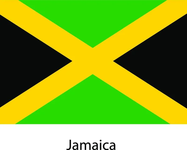 Vlag Van Het Land Jamaica Vector Illustratie Exacte Kleuren — Stockvector