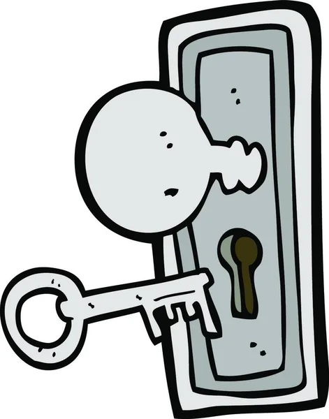 卡通钥匙和钥匙孔 — 图库矢量图片