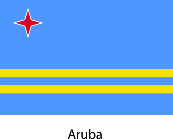 Bandiera Del Paese Aruba Illustrazione Vettoriale Colori Esatti — Vettoriale Stock