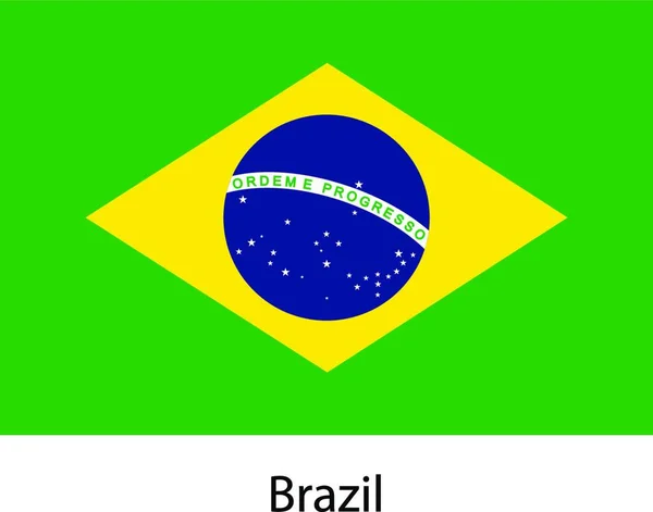 Vlag Van Het Land Brazilië Vector Illustratie Exacte Kleuren — Stockvector