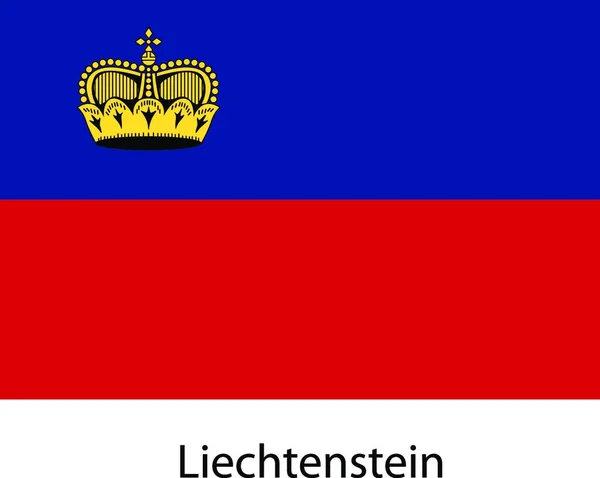 Bandiera Del Liechtenstein Paese Illustrazione Vettoriale Colori Esatti — Vettoriale Stock