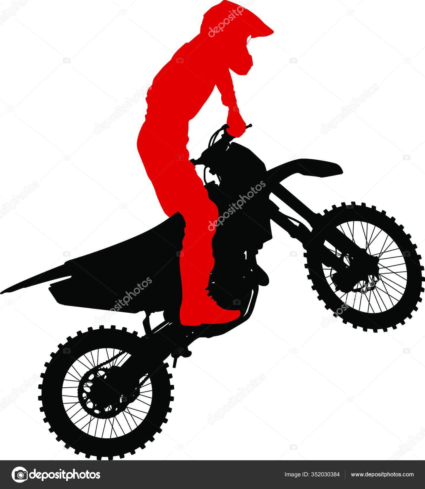 Rider participates motocross championship. Vector illustration.Rider