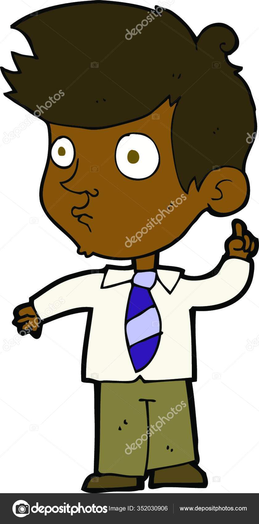 Cartoon Boy Asking Question Stock Vector by ©PantherMediaSeller 352030906