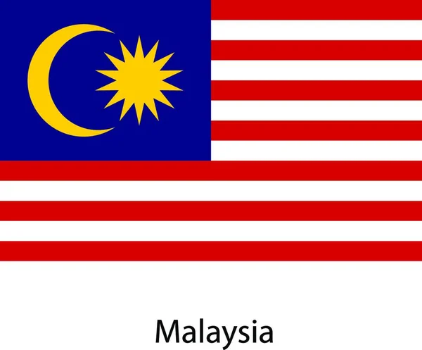 Flagge Des Landes Malaysia Vektorillustration Exakte Farben — Stockvektor