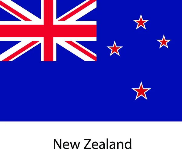 Yeni Zelanda Bayrağı Vektör Çizimi Tam Renkler — Stok Vektör