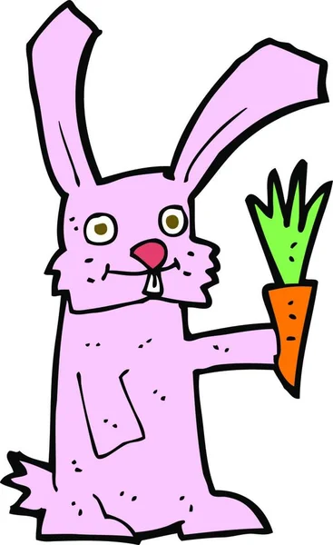 Lapin Dessin Animé Carotte — Image vectorielle