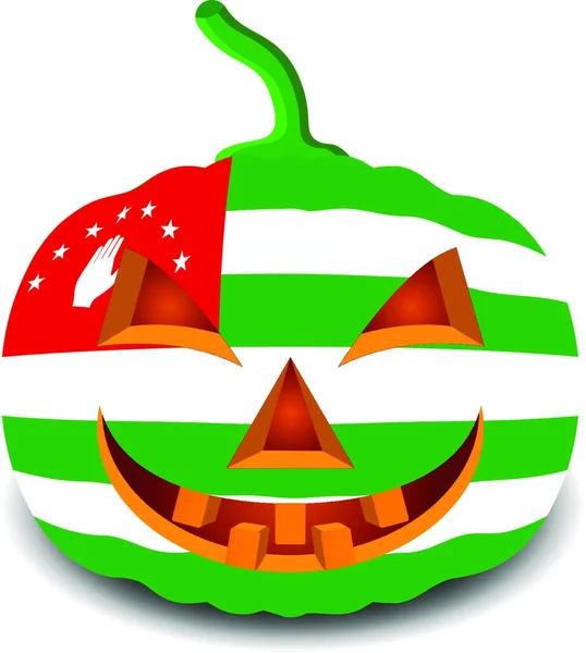 Citrouille Pour Halloween Comme Drapeau Abkhazie Illustration Vectorielle — Image vectorielle