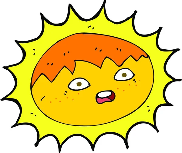 Cartoon Sun Illustration White Background — Stock Vector