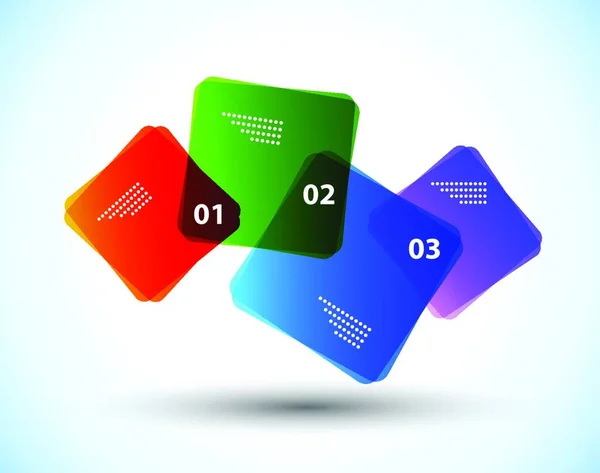 4つの異なる色の連結二乗 — ストックベクタ