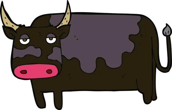 Vaca Dos Desenhos Animados Ilustração Fundo Branco —  Vetores de Stock