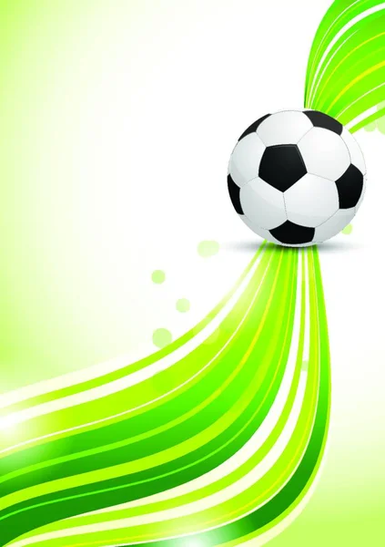 绿波背景下的足球 — 图库矢量图片