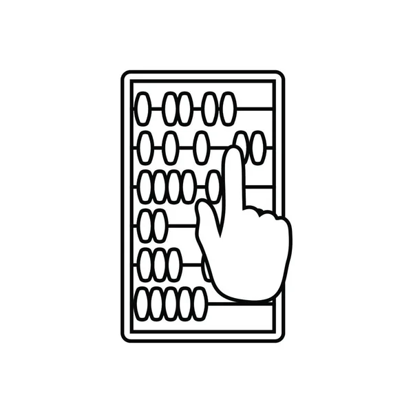 Abacus Icon Dünnschichtgestaltung Vektorillustration — Stockvektor