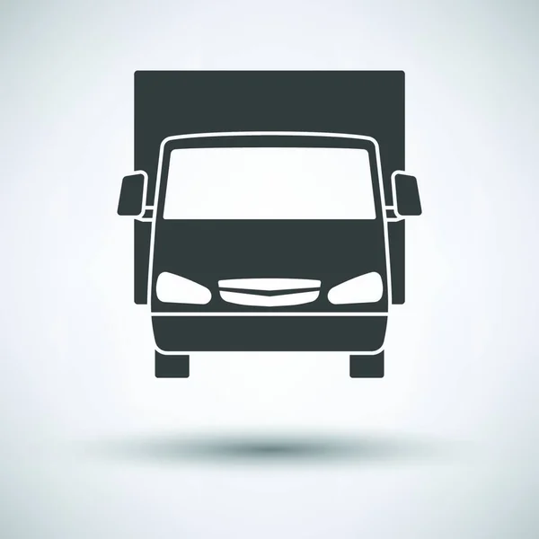 Truck Εικονίδιο Μπροστά Άποψη Φορτηγό Γκρι Φόντο Στρογγυλή Σκιά Εικονογράφηση — Διανυσματικό Αρχείο